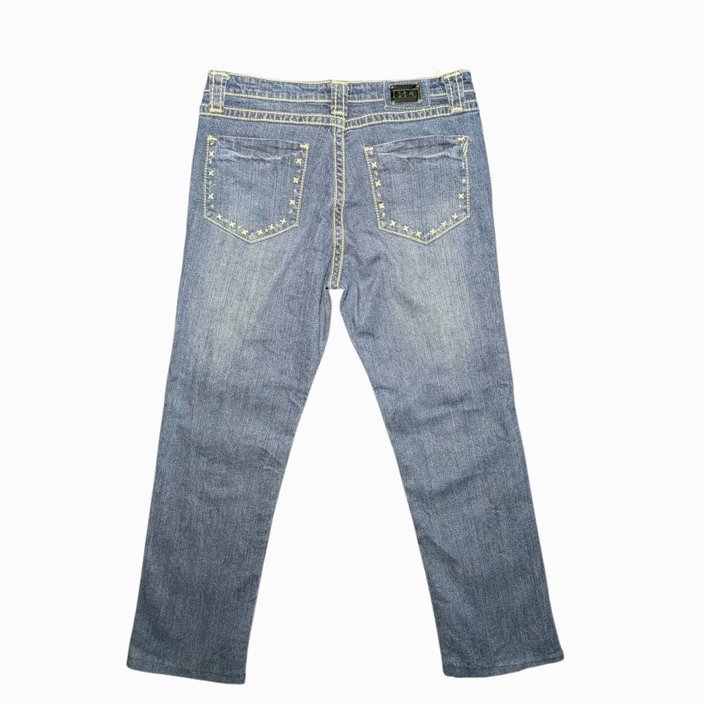 Iron Horse Jeans Size 8 Women's Cross Stitch Pockets Thick Stitch Bootcut Y2K - Picture 3 of 13